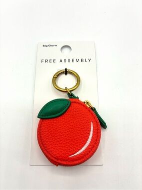 Free Assembly Orange Bag Charm Coin Purse Keychain New with Tag